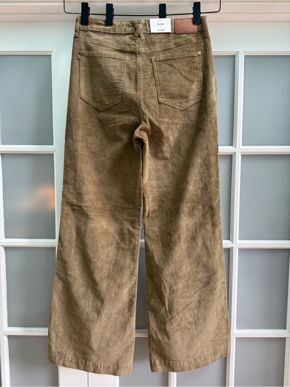 Judy Blue High Waist Olive Corduroy Retro Wide Leg Jeans Size 9/29 - Picture 9 of 16